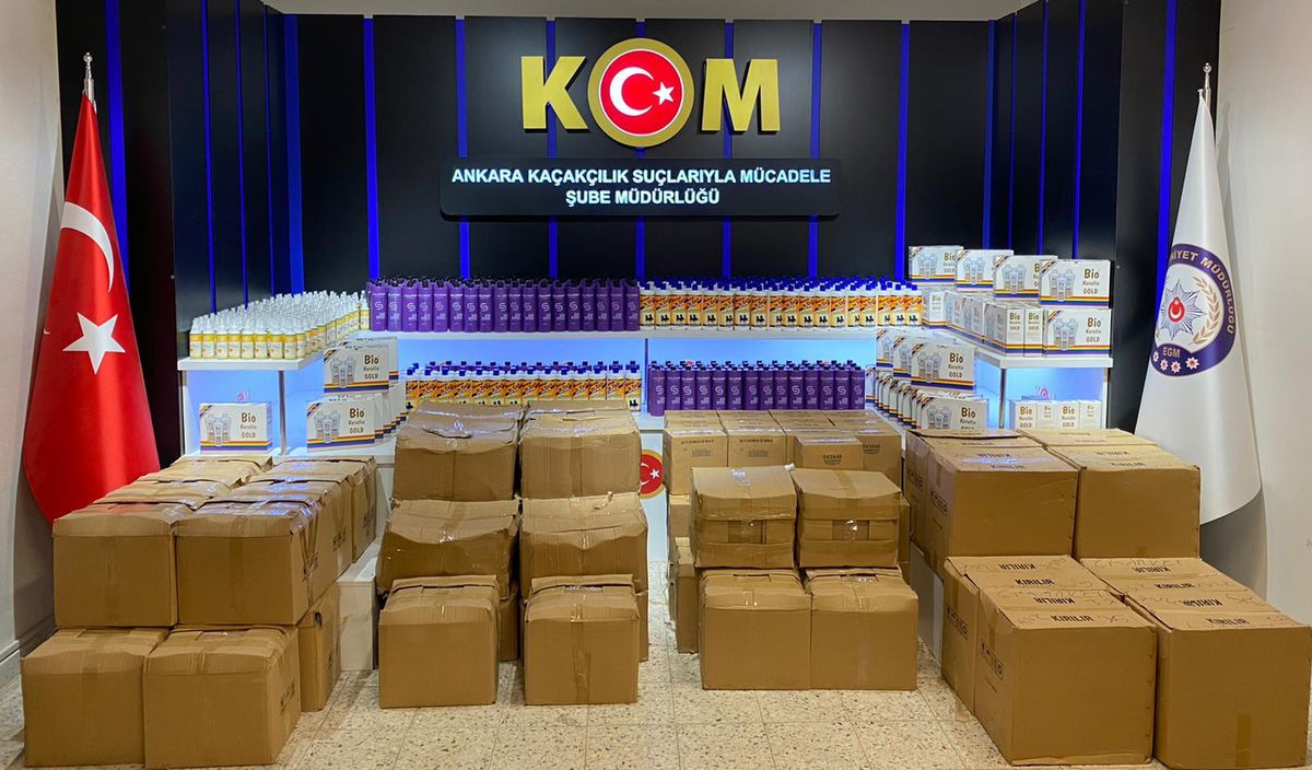 Ankara\'da 15 bin 316 adet sahte kozmetik ürün ele geçirildi