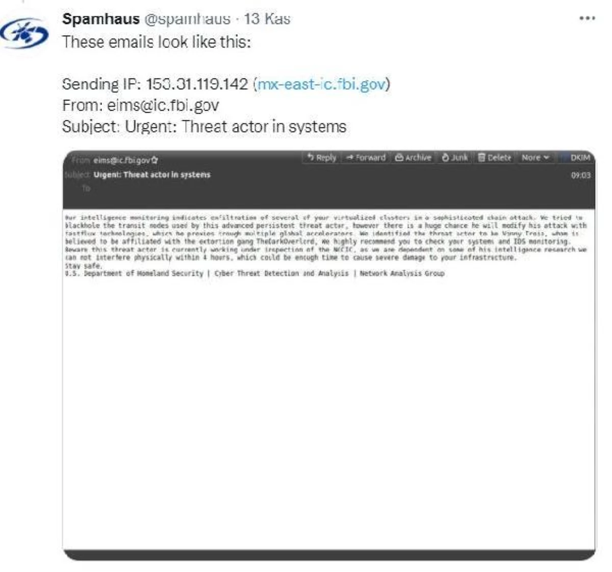 FBI\'dan gönderilen binlerce sahte e-posta hakkında açıklama