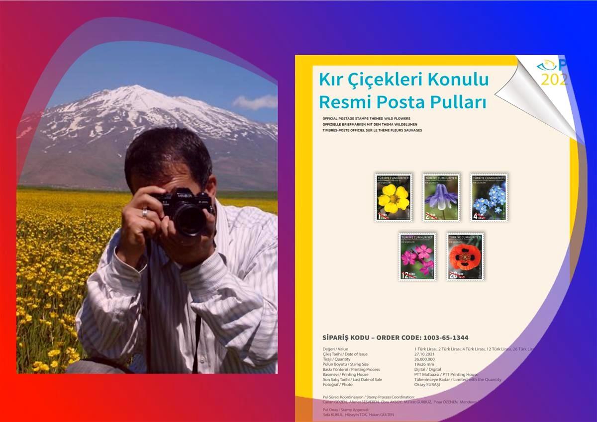 Öğretim Görevlisi Subaşı\'nın çektiği kır çiçekleri posta pulu oldu