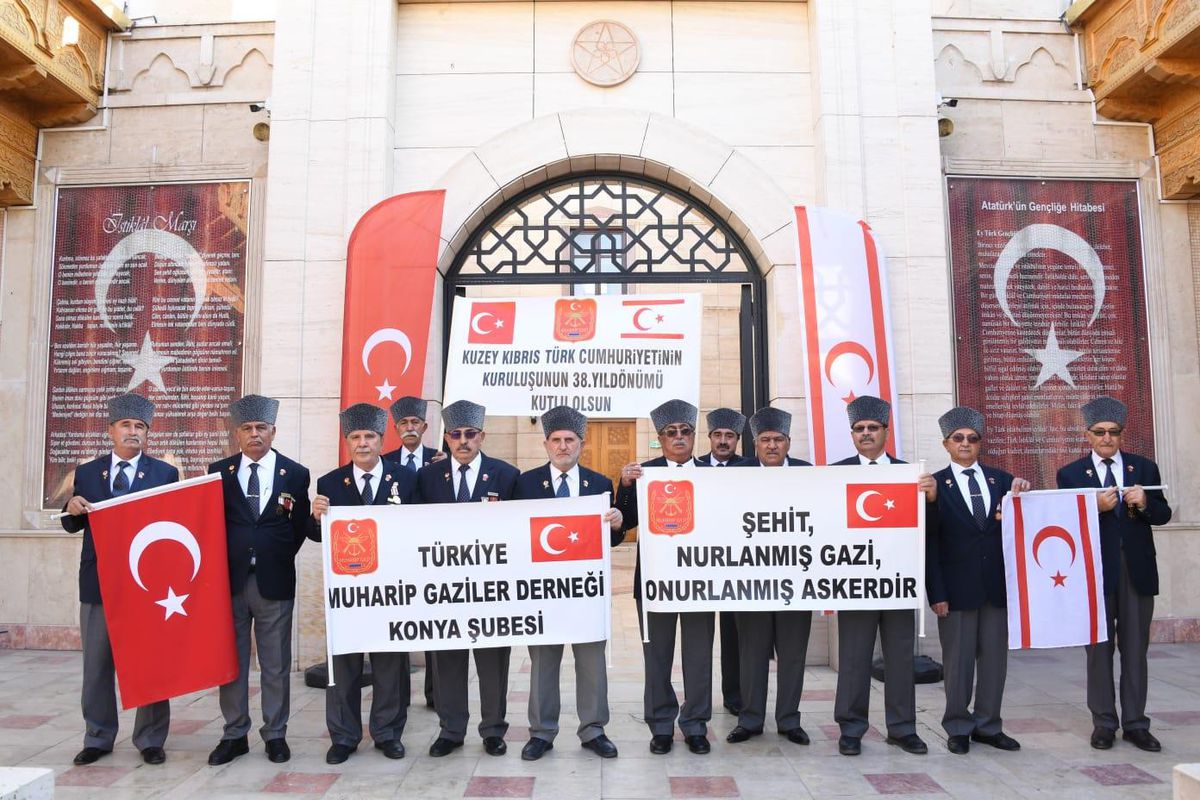 Konyalı gaziler KKTC\'nin 38. kuruluş yıldönümünü kutladı