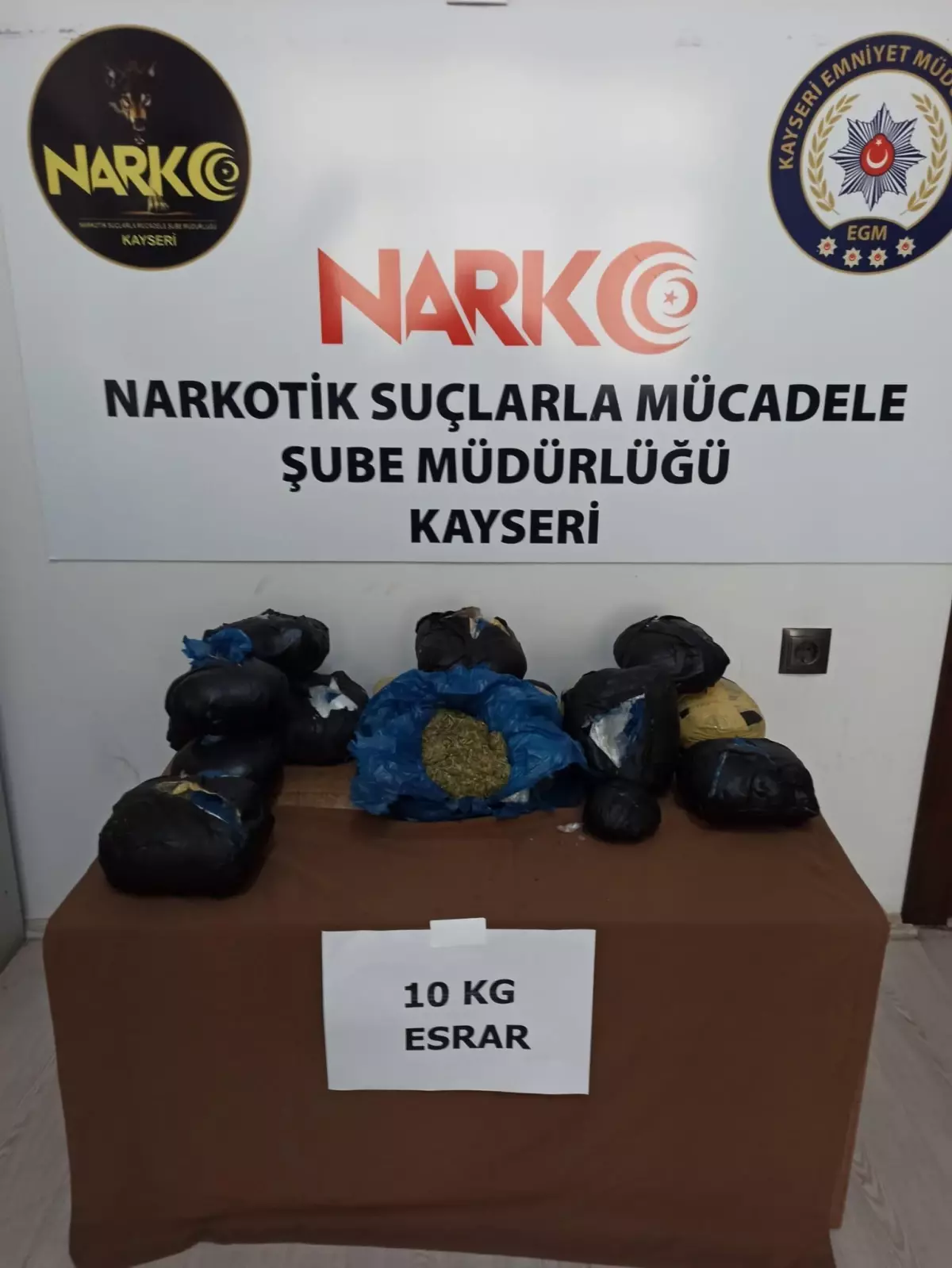 10 kilogram esrar ele geçirildi