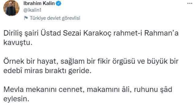 Son Dakika: Ünlü şair Sezai Karakoç hayatını kaybetti