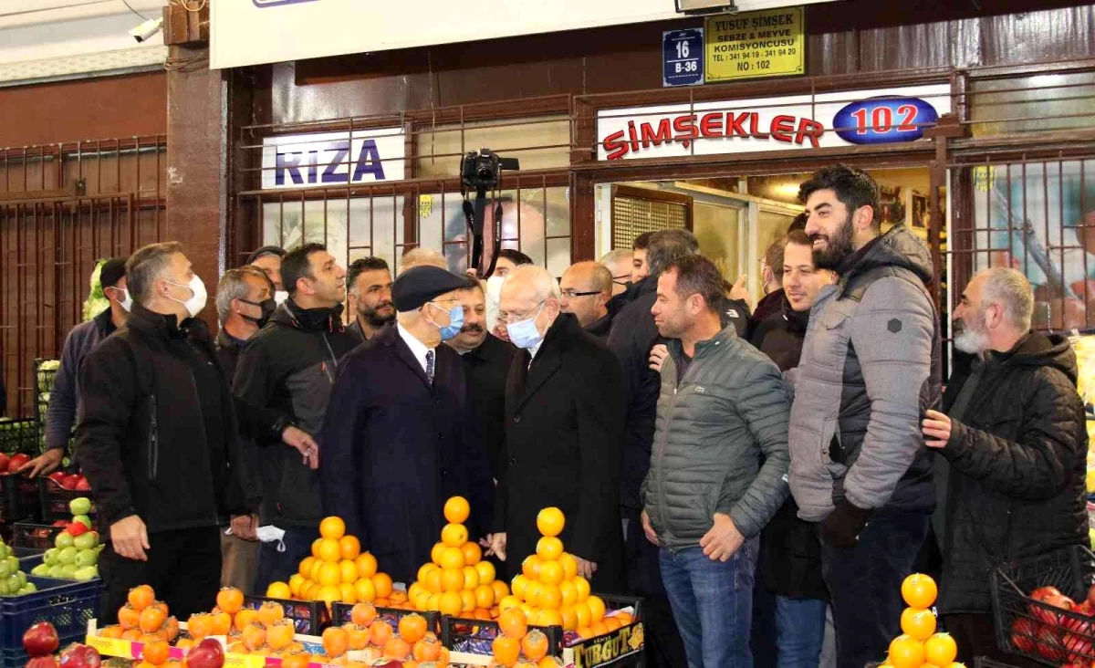 CHP Genel Başkanı Kılıçdaroğlu, Ankara\'da hal esnafını ziyaret etti