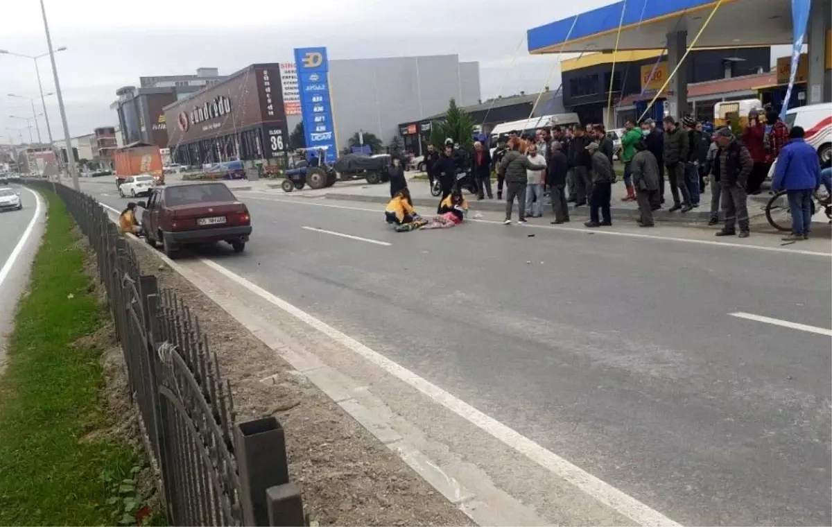 Son dakika... Otomobilin yayaya çarptığı kaza kamerada: 1 yaralı