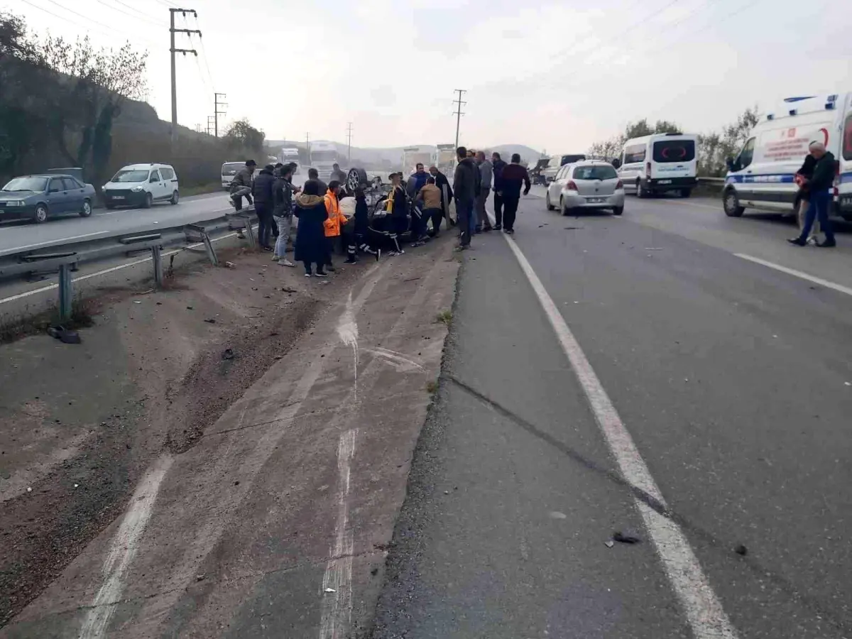 Virajda kontrolden çıkan otomobil takla attı: 1 yaralı