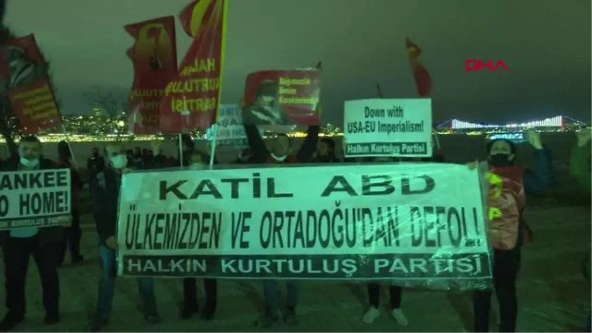 İSTANBUL-SARAYBURNU\'NDA ABD SAVAŞ GEMİSİ PROTESTOSU