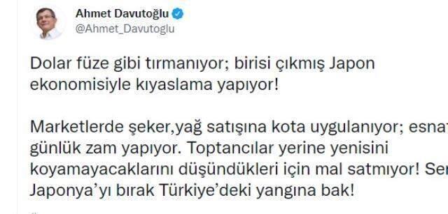 Kılıçdaroğlu 'Artık dur Erdoğan', Davutoğlu: Türkiye'deki yangına bak, Babacan: Batışın sebebi Erdoğan