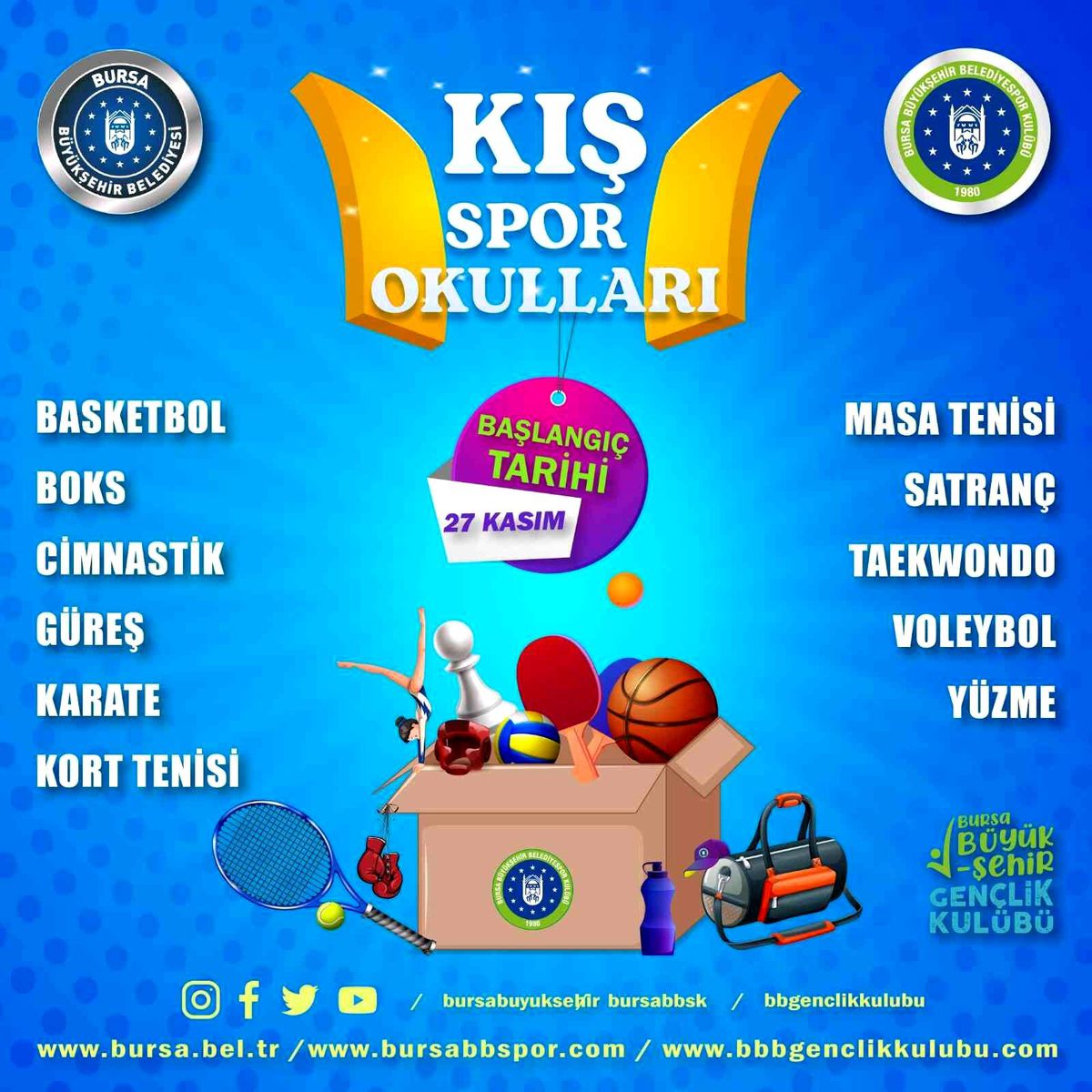 Kış Spor Okulları 27 Kasımda başlıyor