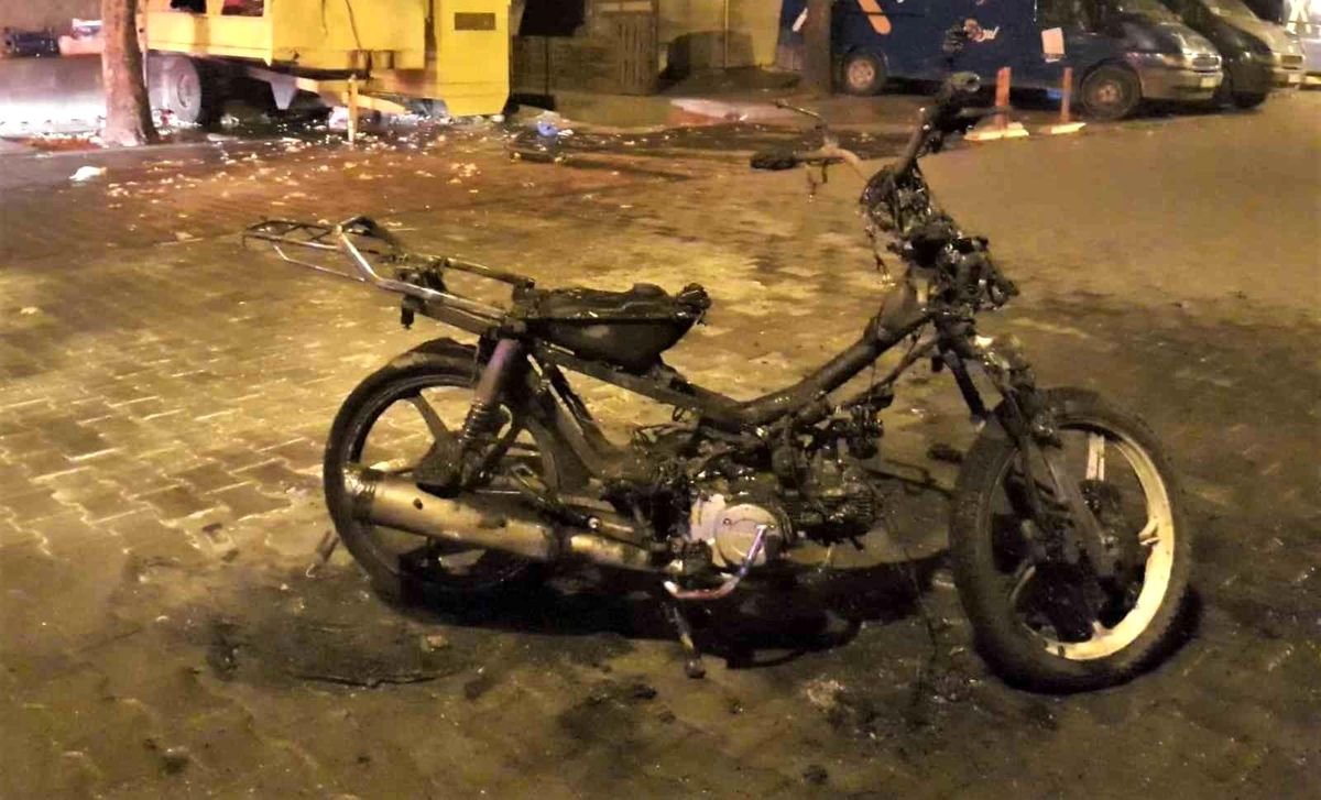 Erzincan\'da motosiklet yangını