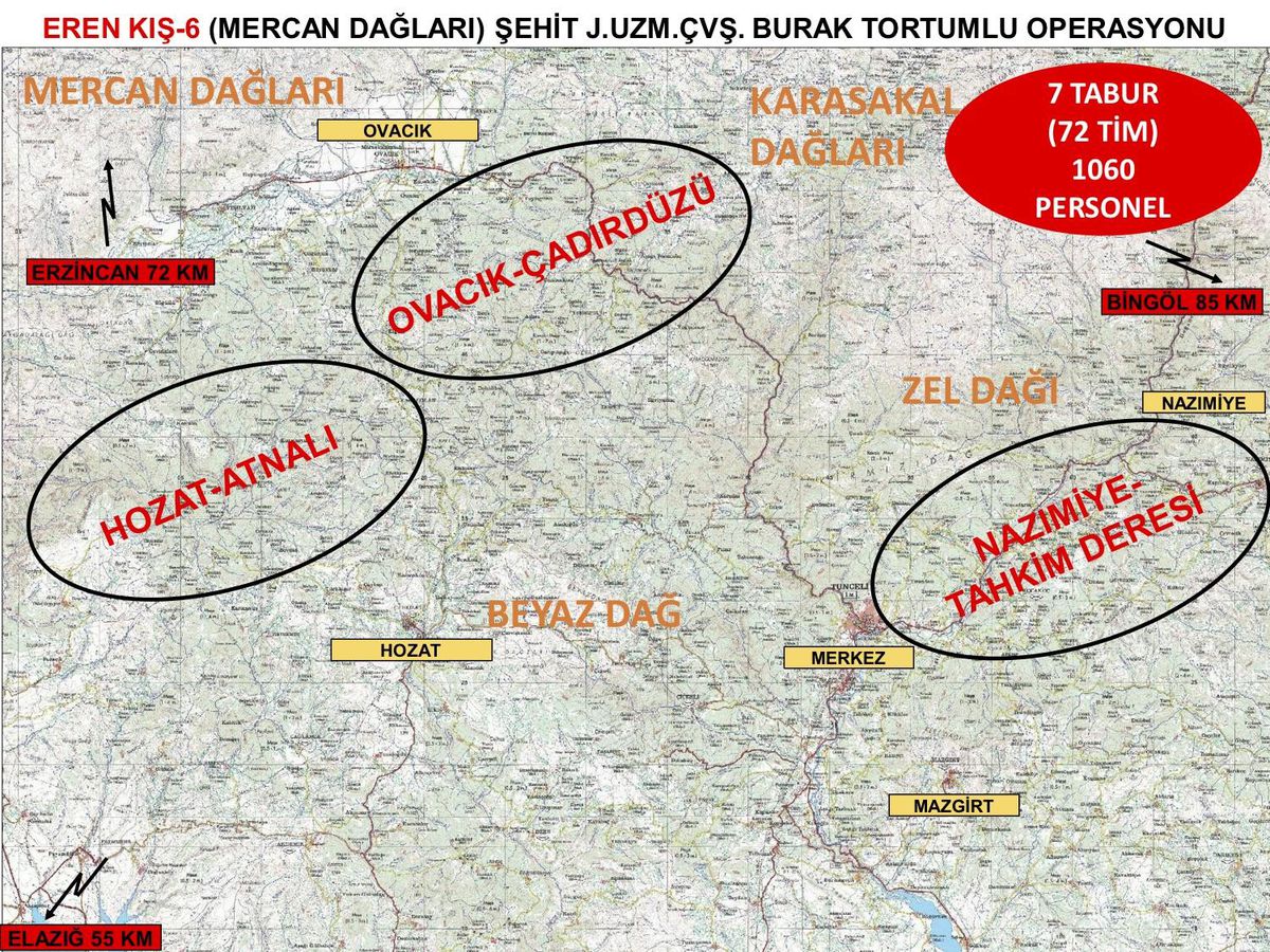 Son dakika haberi | İçişleri Bakanı Soylu, Tunceli\'nin Mercan Dağları bölgesinde 1060 personelin katılımıyla bu sabah itibarıyla Eren Kış-6 Operasyonu\'nun başlatıldığını...