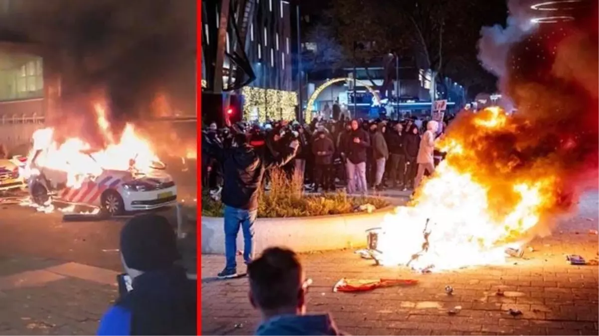 Hollanda\'da korona kısıtlamalarını protesto eden eylemciler polisle çatıştı