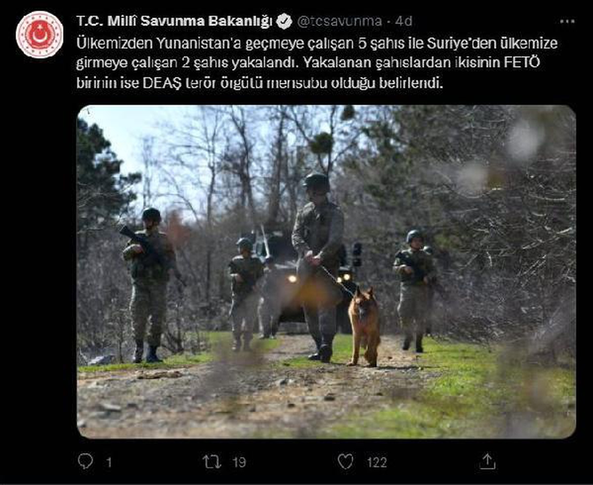 MSB: 2\'si FETÖ, 1\'i DEAŞ mensubu 7 kişi sınırda yakalandı