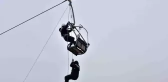 1600 metrede kurtarma tatbikatı nefes kesti