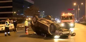 D-100 Karayolu Maltepe mevkiinde cip takla attı: 1 yaralı