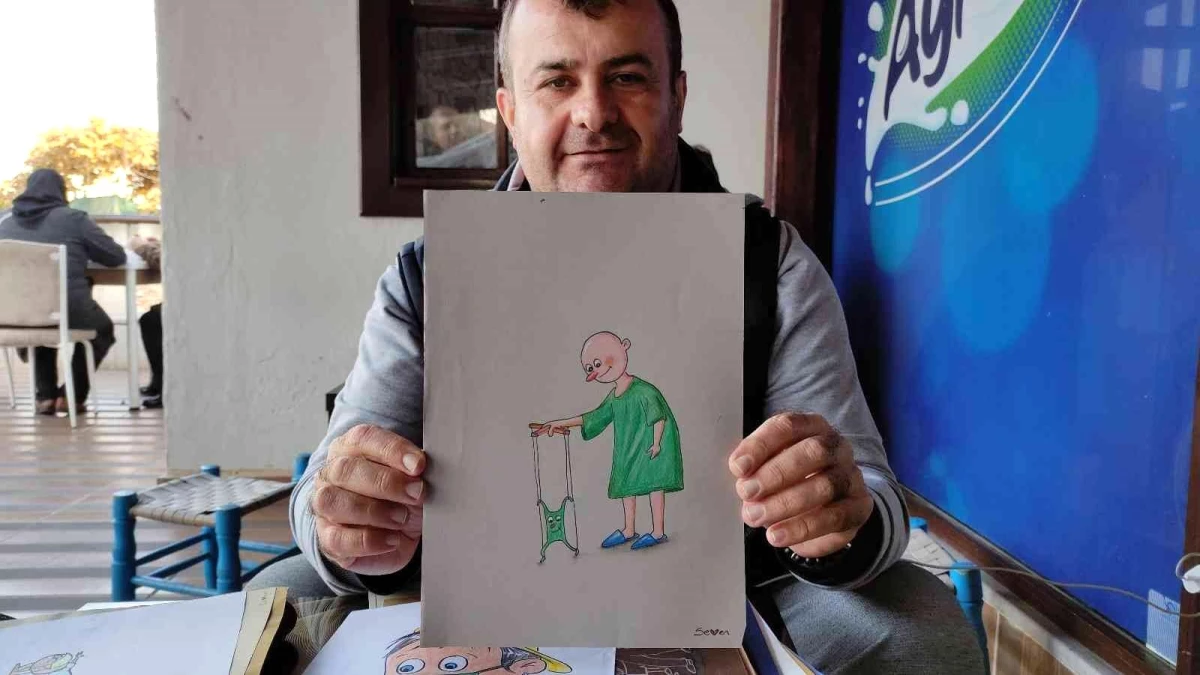 Karikatürlerini kanser hastaları için çiziyor