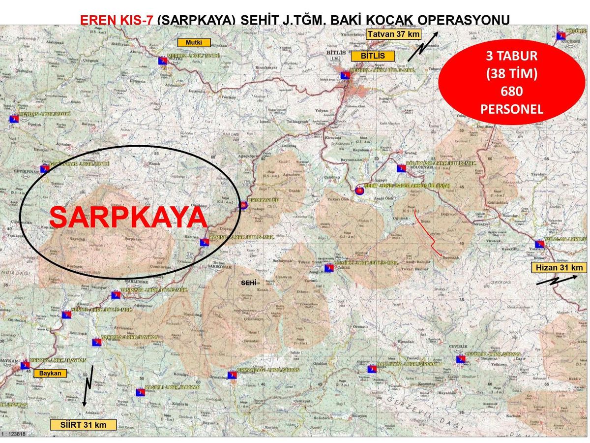 Son dakika haberi: \'Eren Kış-7 Sarpkaya Şehit Jandarma Teğmen Baki Koçak Operasyonu\' başladı
