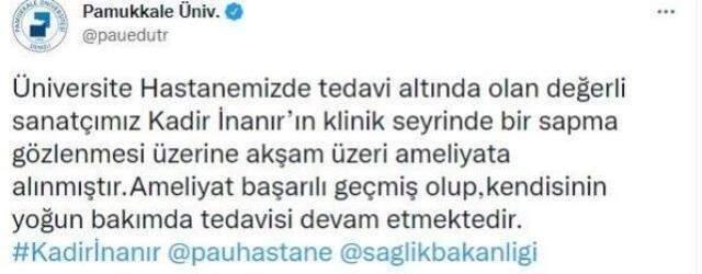 Son Dakika: Ameliyatı başarılı geçen Kadir İnanır'n tedavisi yoğun bakımda devam ediyor