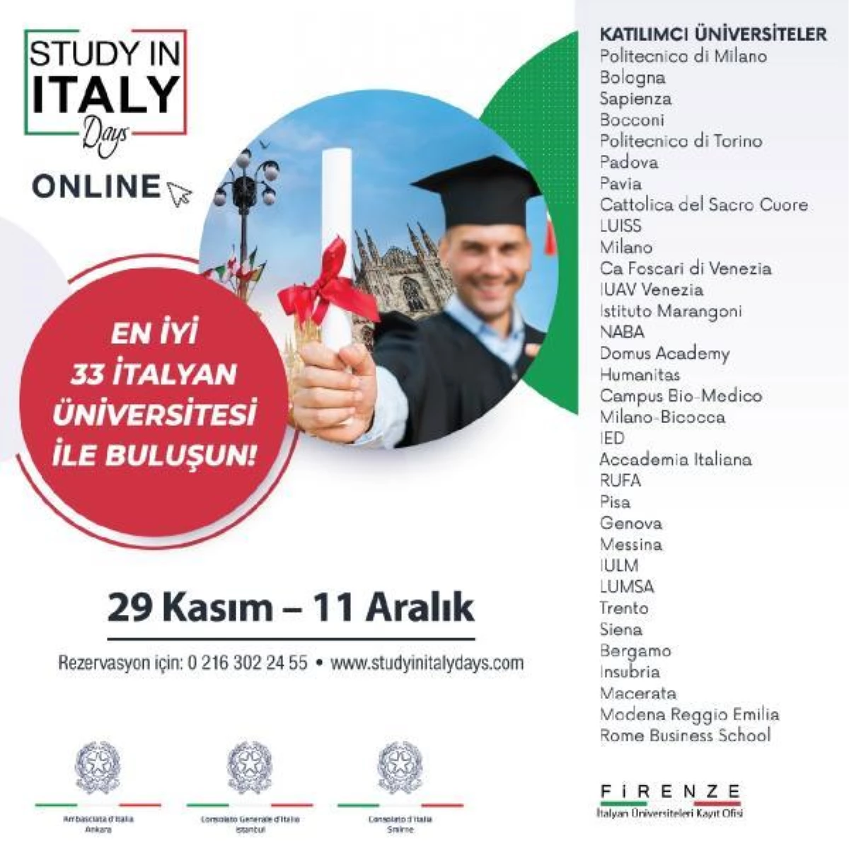 İtalyan üniversiteleri Türk öğrenciler ile online buluşuyor