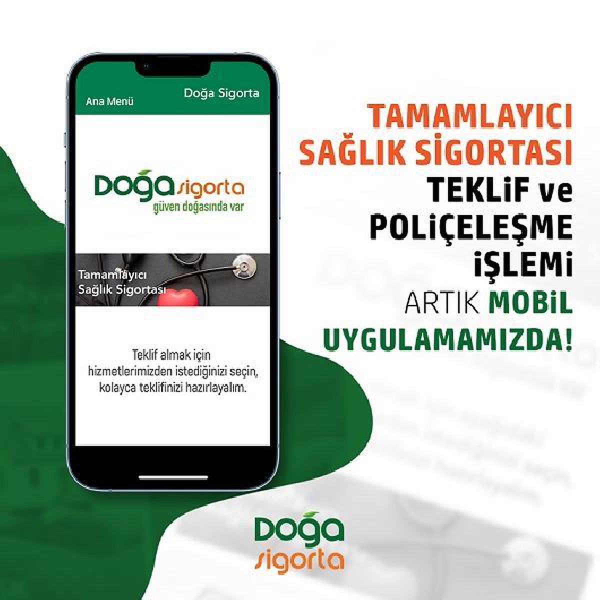 Mobil uygulamadan \'Tamamlayıcı Sağlık Sigortası\' yaptırmak mümkün