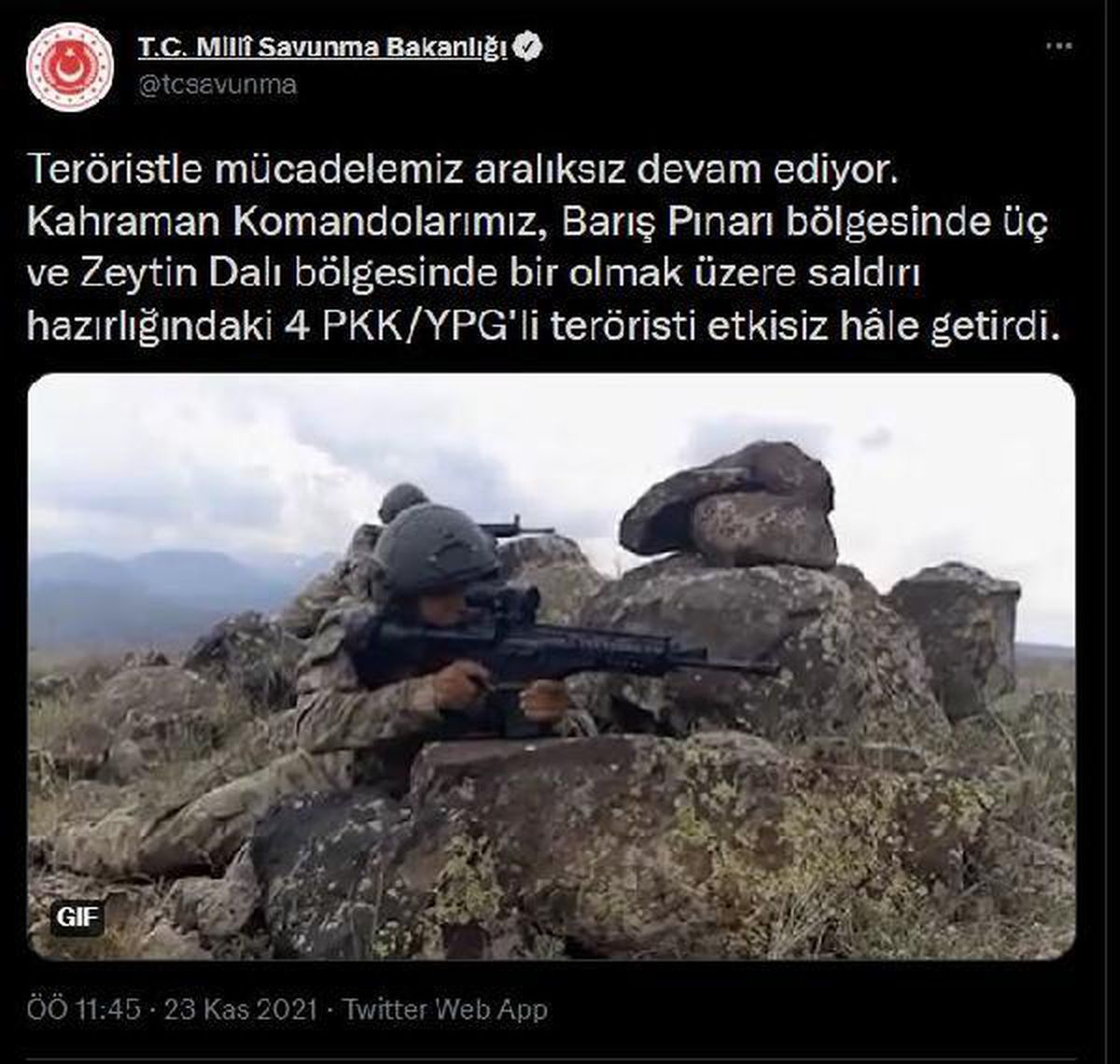Son dakika haberi: MSB: Saldırı hazırlığındaki 4 terörist etkisiz hale getirildi