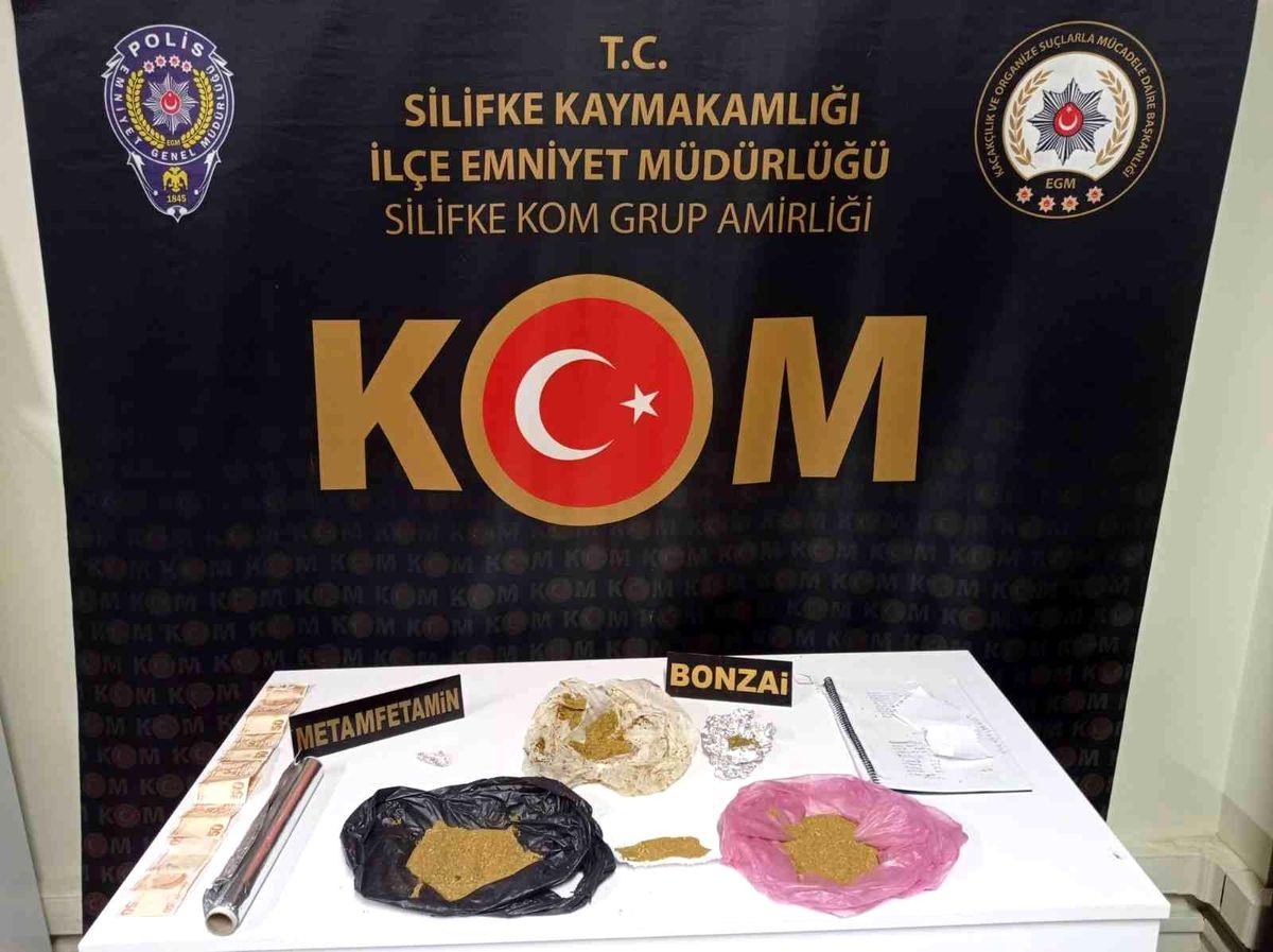 Silifke\'de uyuşturucu ile yakalanan 1 şüpheli tutuklandı
