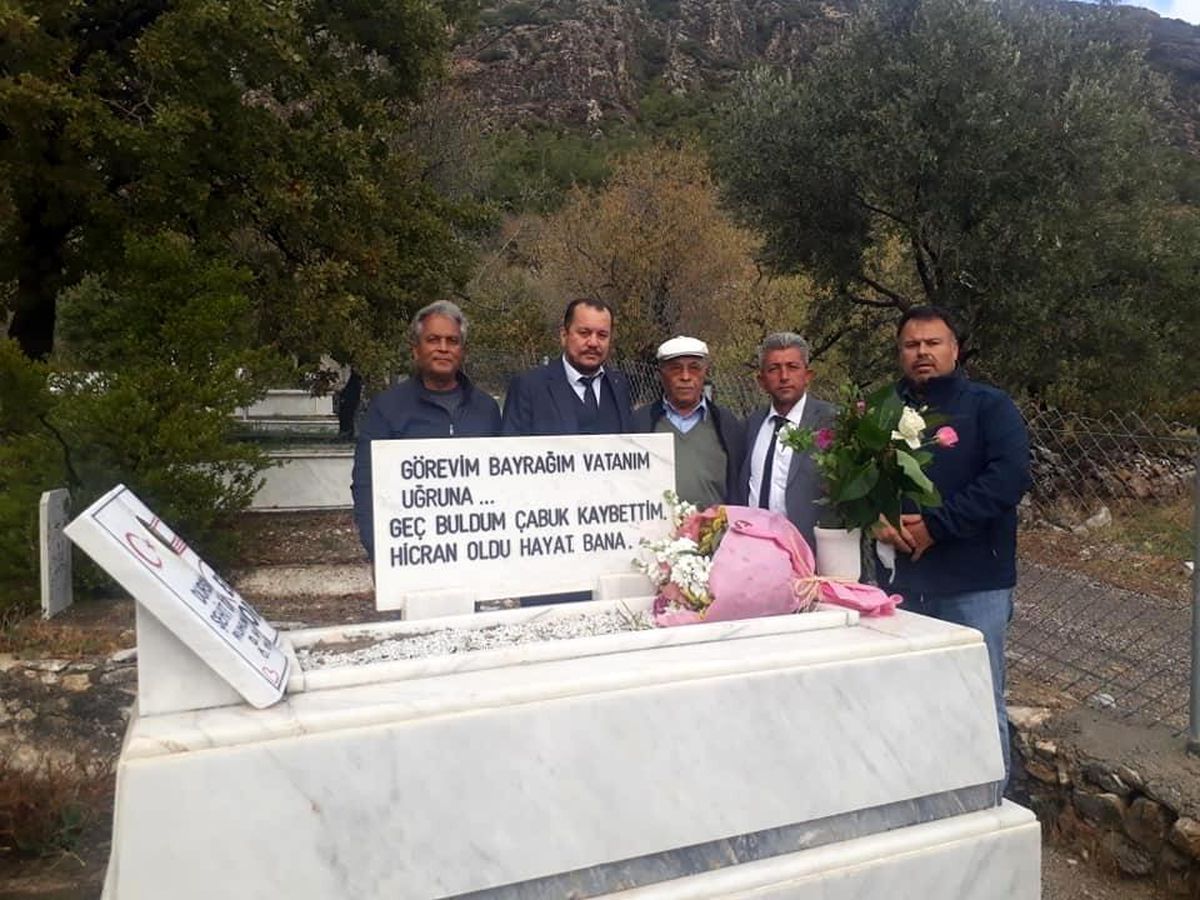 Datça\'da şehit öğretmen mezarı başında anıldı