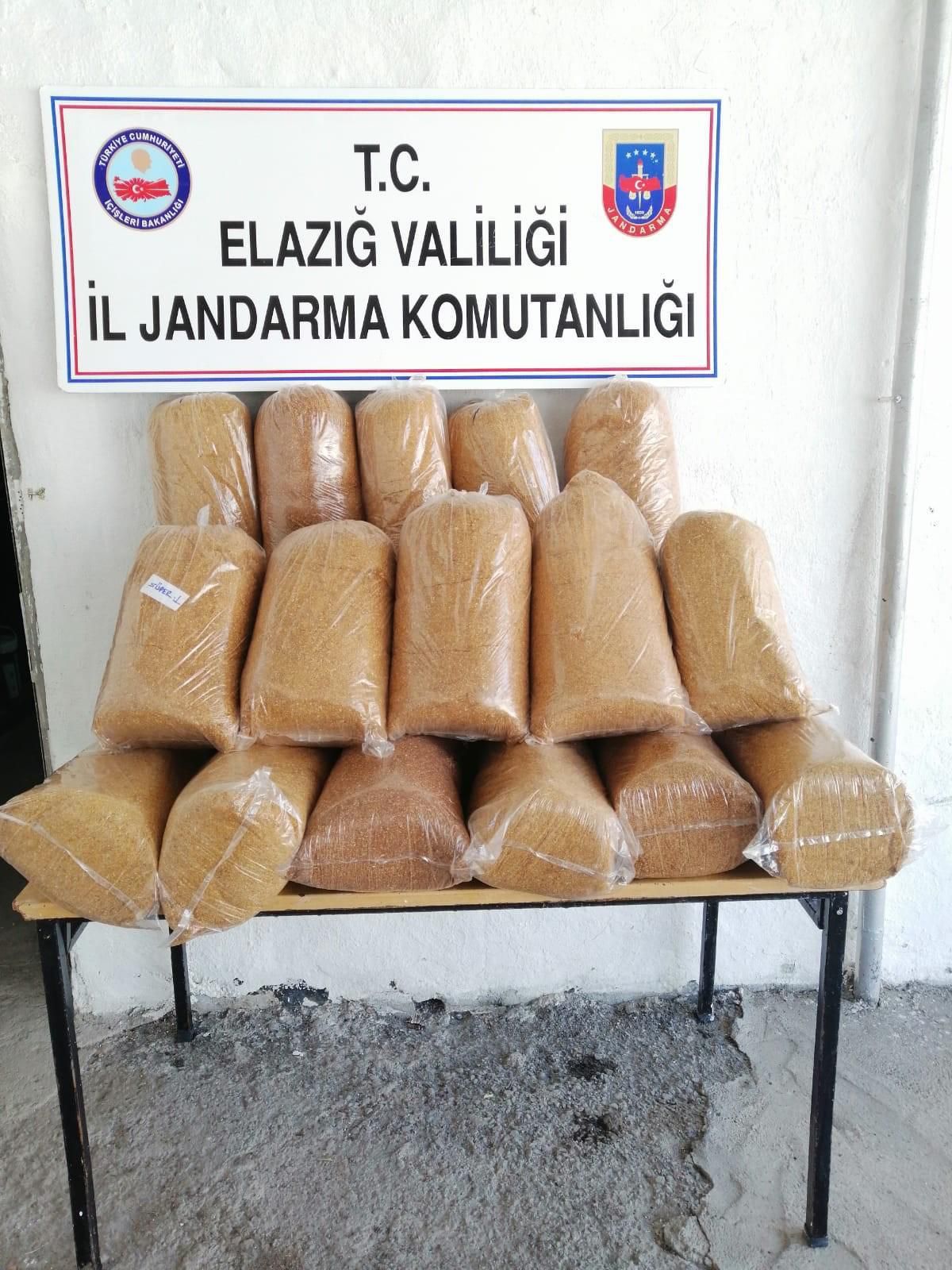 Elazığ\'da 130 kilogram kaçak tütün ele geçirildi