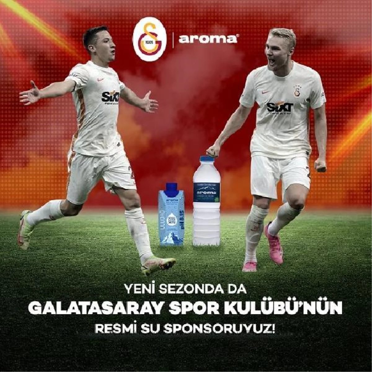 Galatasaray Spor Kulübü\'nün resmi su sponsoru Aroma oldu