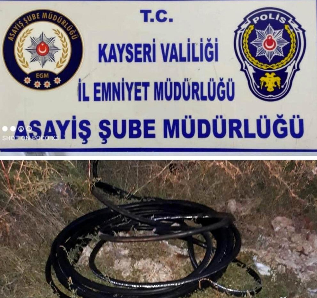 Kablo çaldığı belirlenen şüpheli yakalandı