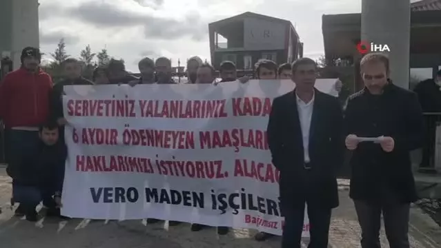 Tekirdağ'da 6 aydır maaş alamayan madenciler eylem yaptı