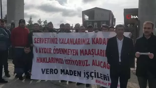 Tekirdağ'da 6 aydır maaş alamayan madenciler eylem yaptı