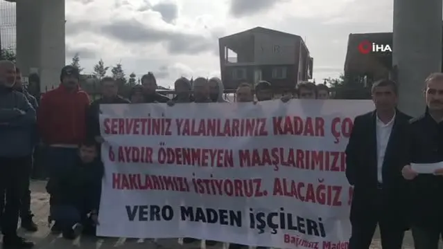 Tekirdağ'da 6 aydır maaş alamayan madenciler eylem yaptı