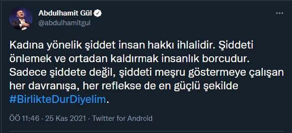 Bakan Gül: Kadına yönelik şiddet insan hakkı ihlali