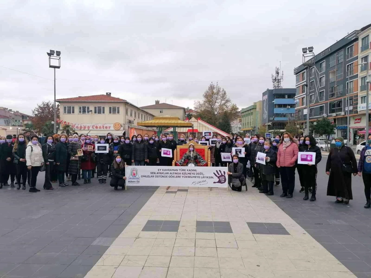 Çan\'da kadına şiddete karşı yürüyüş düzenlendi