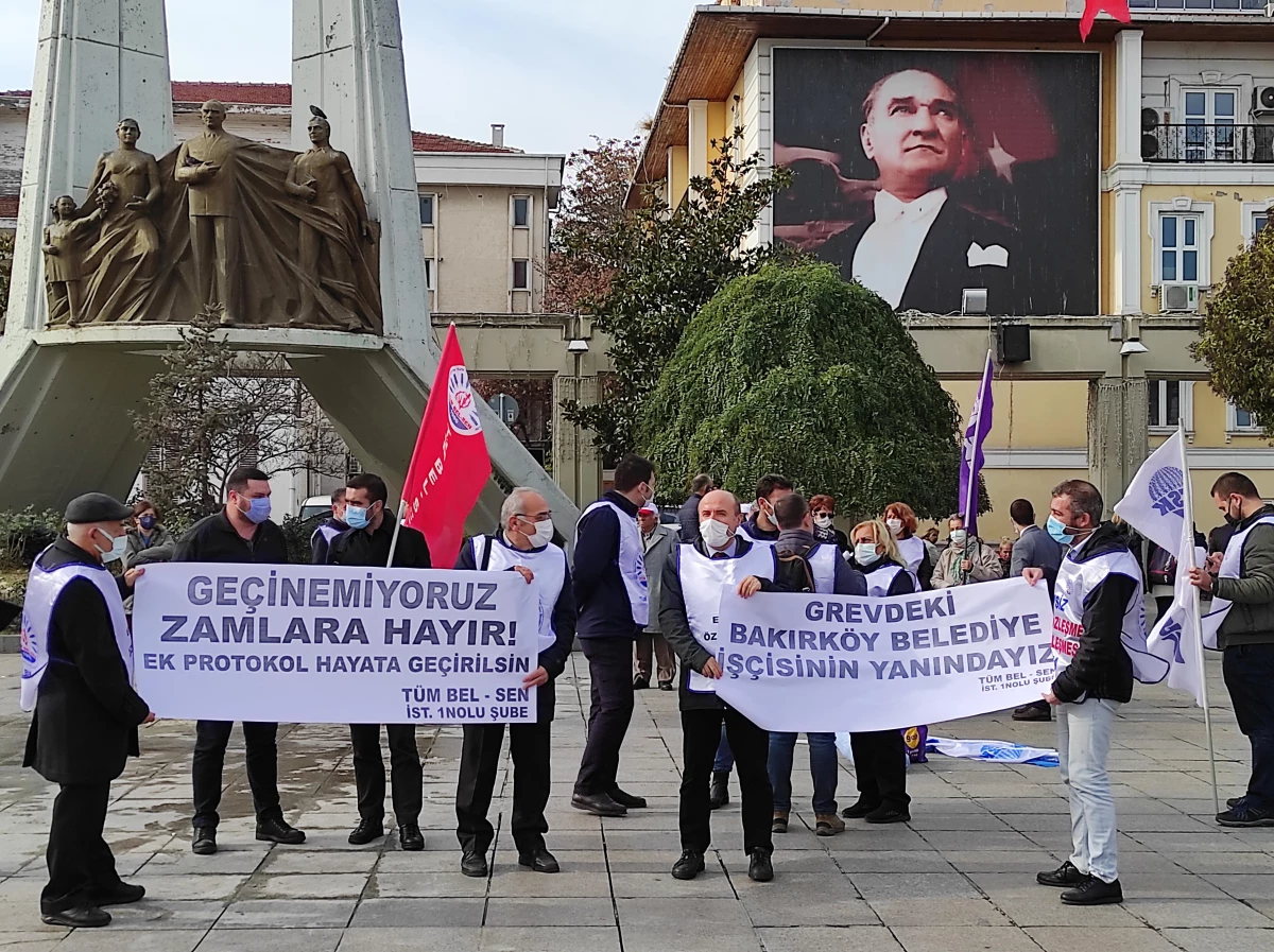 Bakırköy Belediyesi işçilerinin grevine Tüm Bel-Sen üyelerinden destek