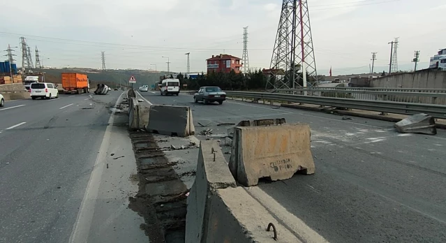 Kocaeli'de beton bariyerlere çarpan otomobildeki anne ve oğlu yaralandı