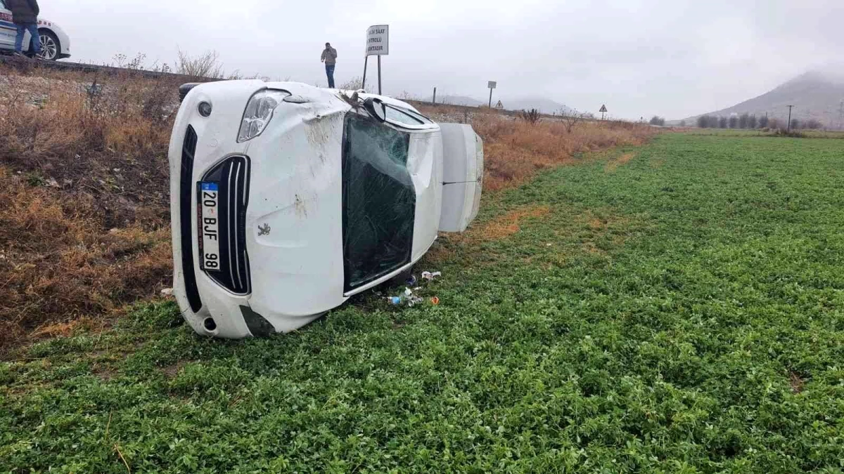 Son dakika haberi | Taklalar atan otomobilin sürücüsü kazayı yara almadan atlattı
