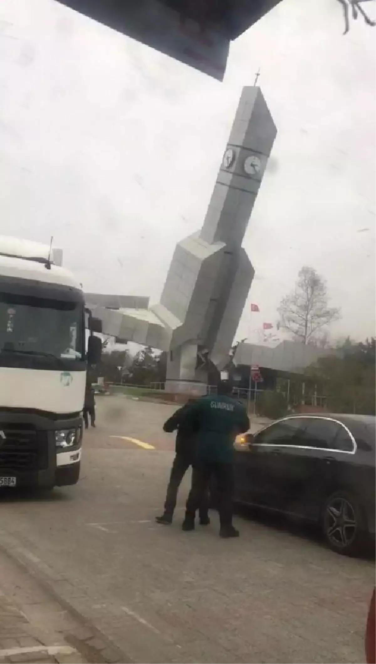 Clock tower collapsed due to storm in Catalca