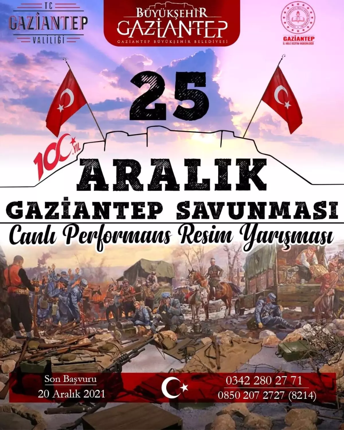 Gaziantep Savunması için temalı canlı resim yarışması