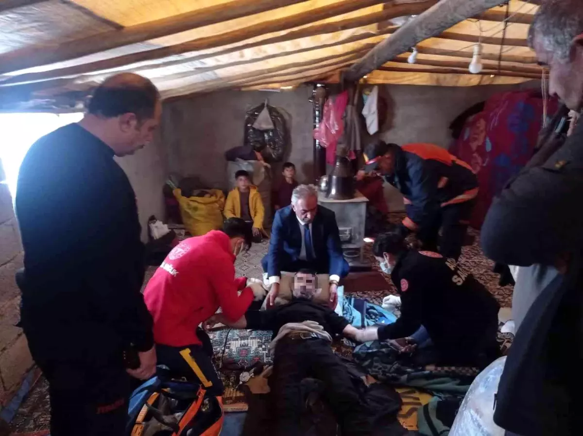 Siirt\'te sis nedeniyle kamyon göçerlerin yaşadığı çadıra daldı: 1 yaralı