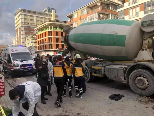 Yaya geçidinden geçerken beton mikserinin altında kalan yaşlı kadın hayatını kaybetti