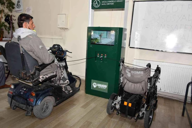 Karatay'da şarj istasyonları engellilerin hayatını kolaylaştırıyor