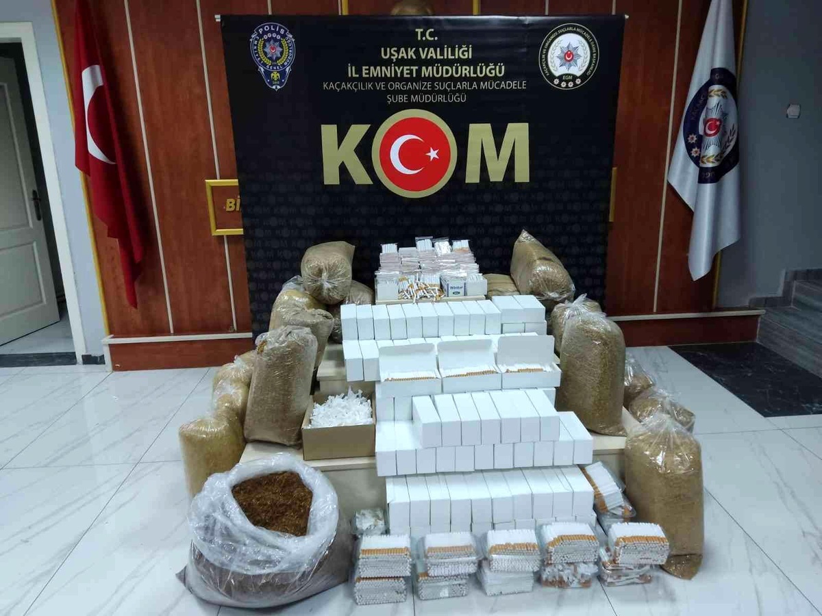 Piyasa değeri 1 milyon TL\'den fazla kaçak tütün ve makaron ele geçirildi