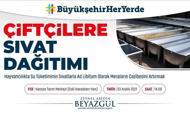 Şanlıurfa'da çiftçilere suluk desteği yapılacak