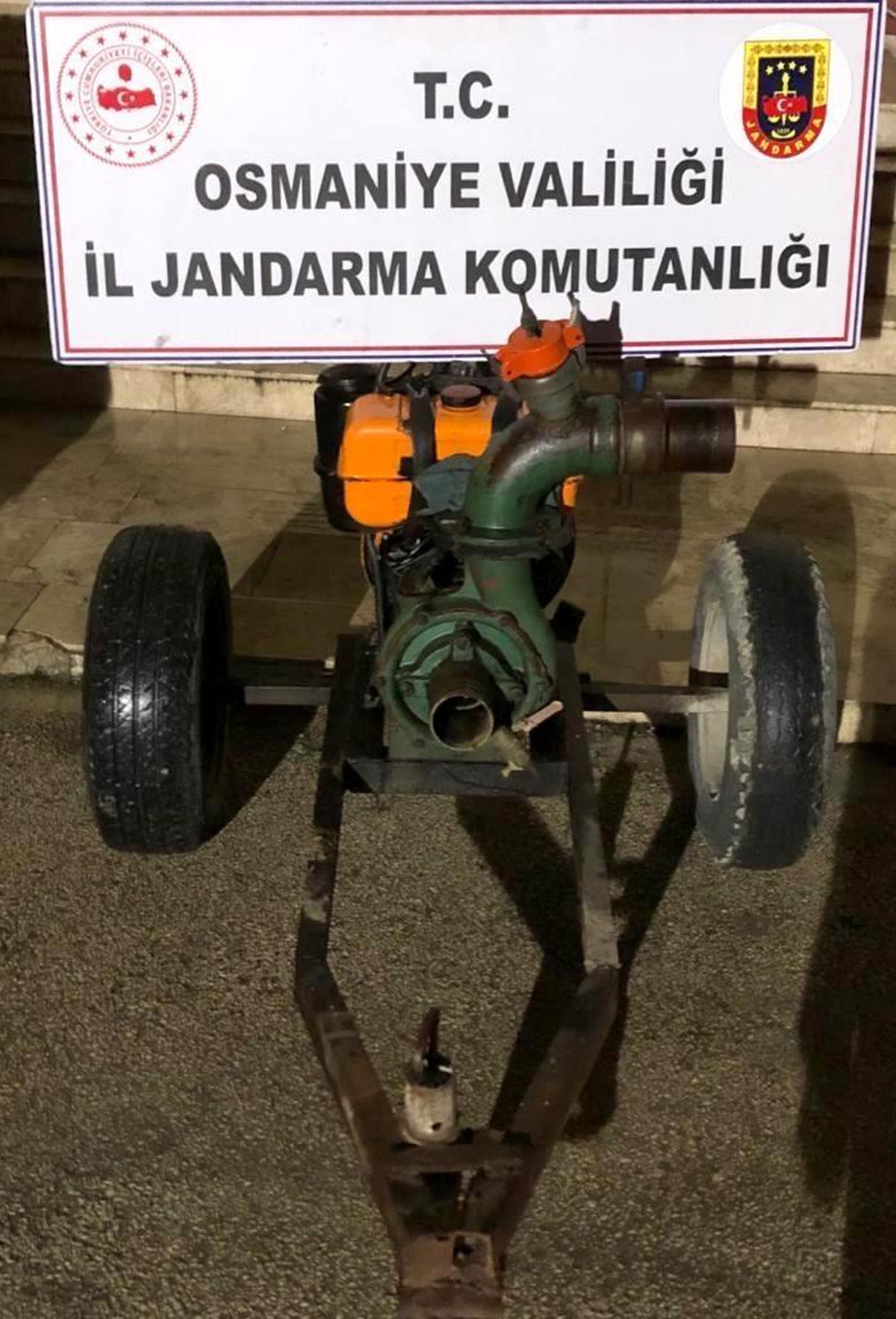 Çalınan su motoru bulunup sahibine teslim edildi