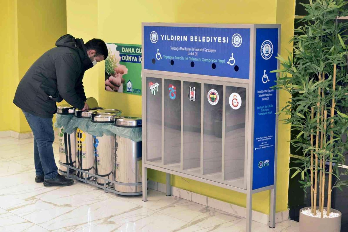 Yıldırım\'da mavi kapaklar tekerlekli sandalyeye dönüşüyor