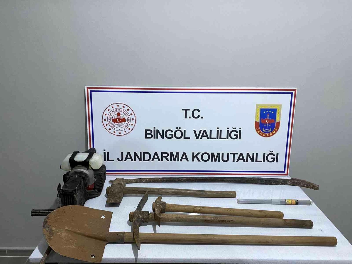 Bingöl\'de kaçak kazıya suçüstü: 4 gözaltı