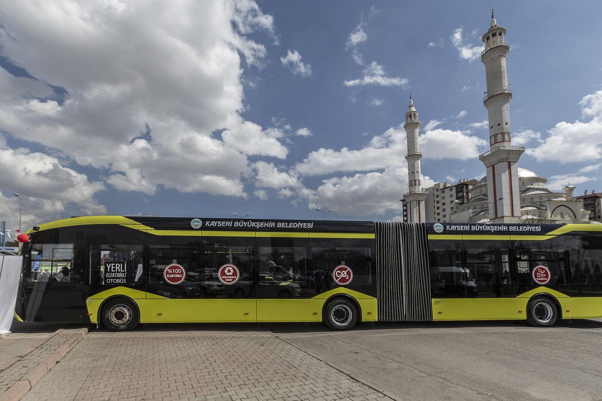 Kayseri\'de elektrikli otobüslerle 2 yılda 103 ton karbondioksit salımı önlendi
