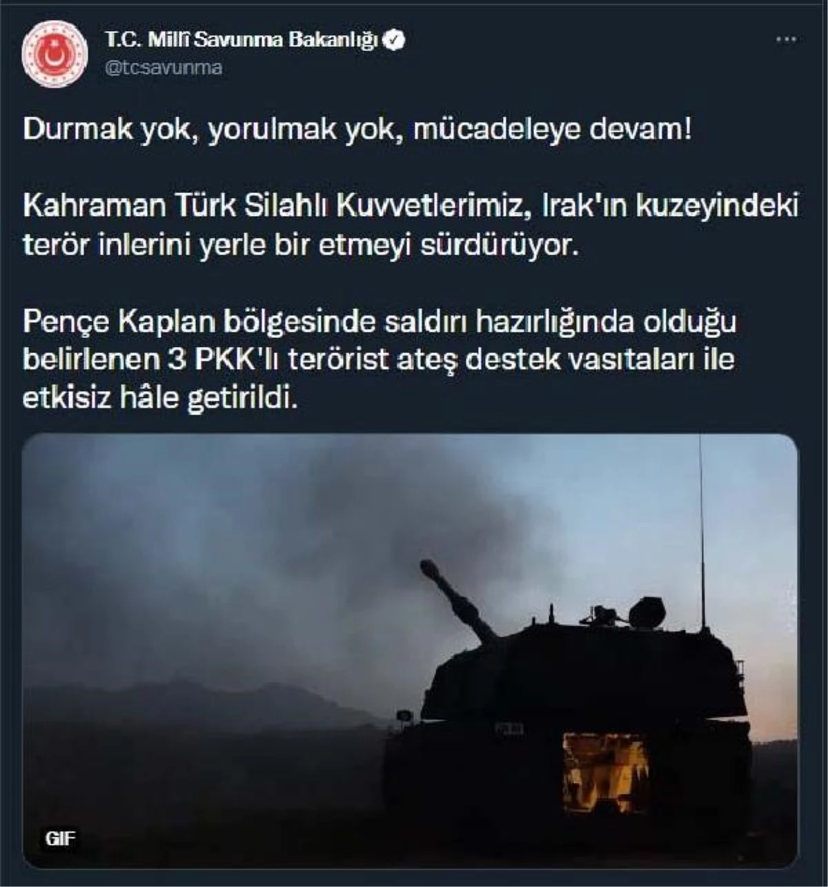 Pençe Kaplan harekat bölgesinde 3 PKK\'lı terörist etkisiz hale getirildi