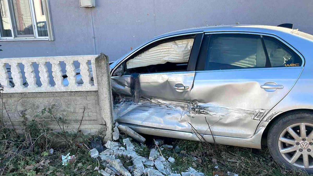 Evin duvarına çarparak durabildi: 1 yaralı